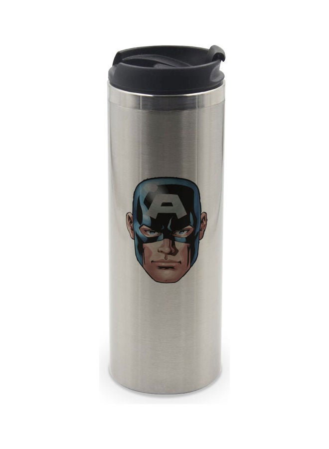 LIT Captain America Printed Double Wall Tumbler With Lid Multicolour 400ml  - Image 1