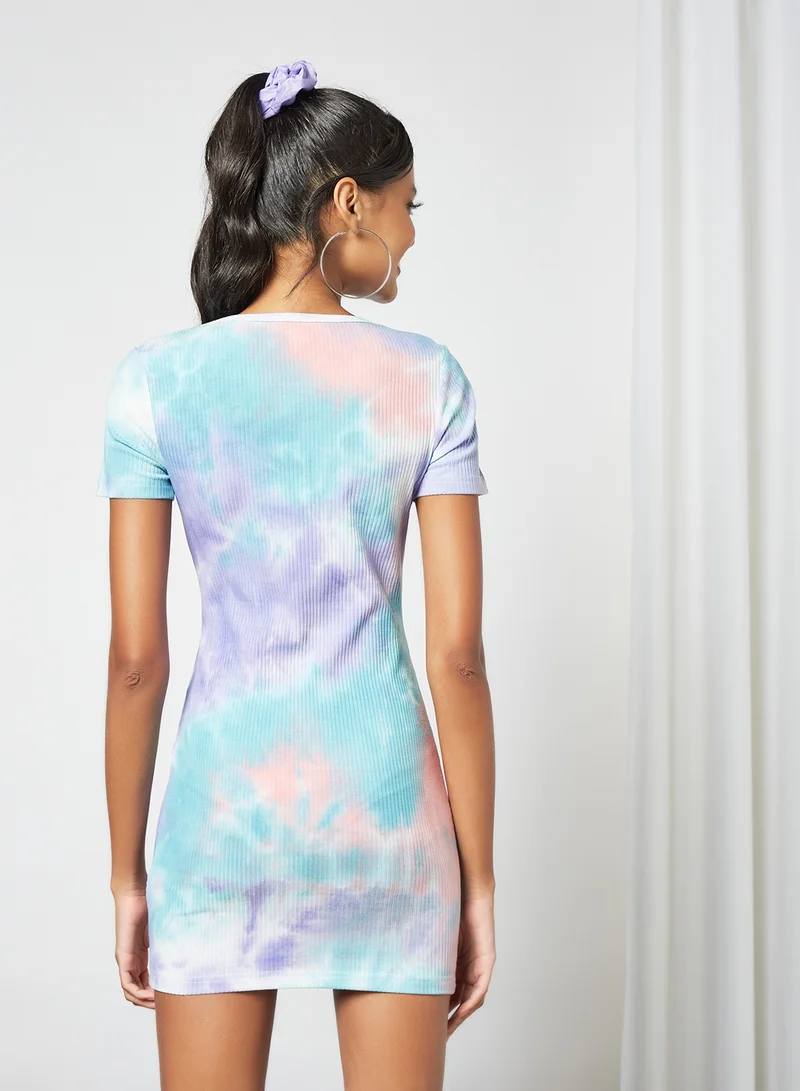 LABEL RAIL Tie-Dye T-Shirt Dress