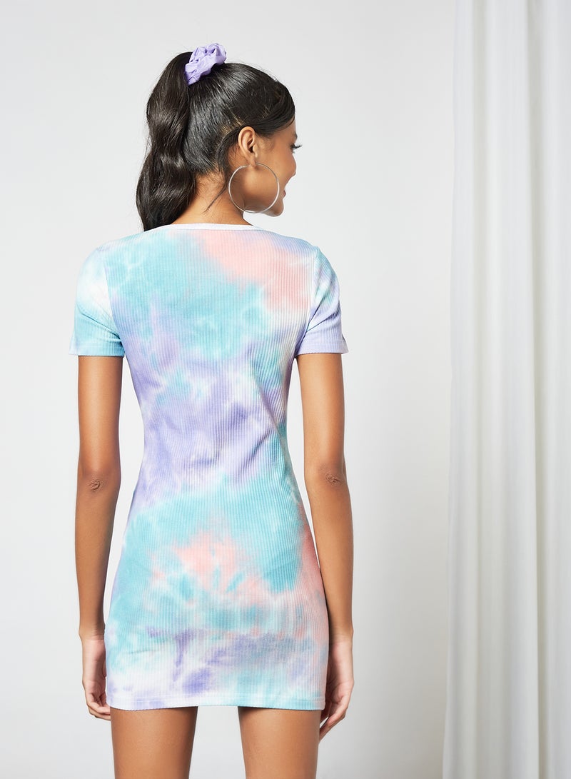 LABEL RAIL - Tie-Dye T-Shirt Dress Multicolour - Image 1