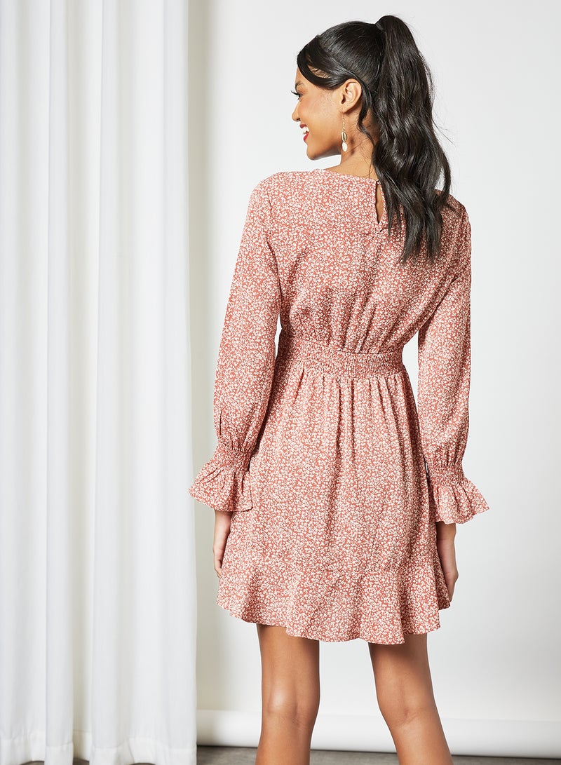 LABEL RAIL - All-Over Print Mini Dress Red - Image 1