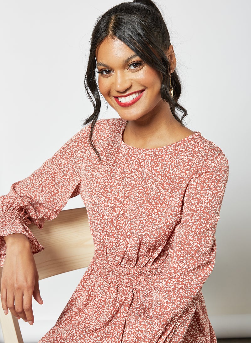 LABEL RAIL - All-Over Print Mini Dress Red - Image 1