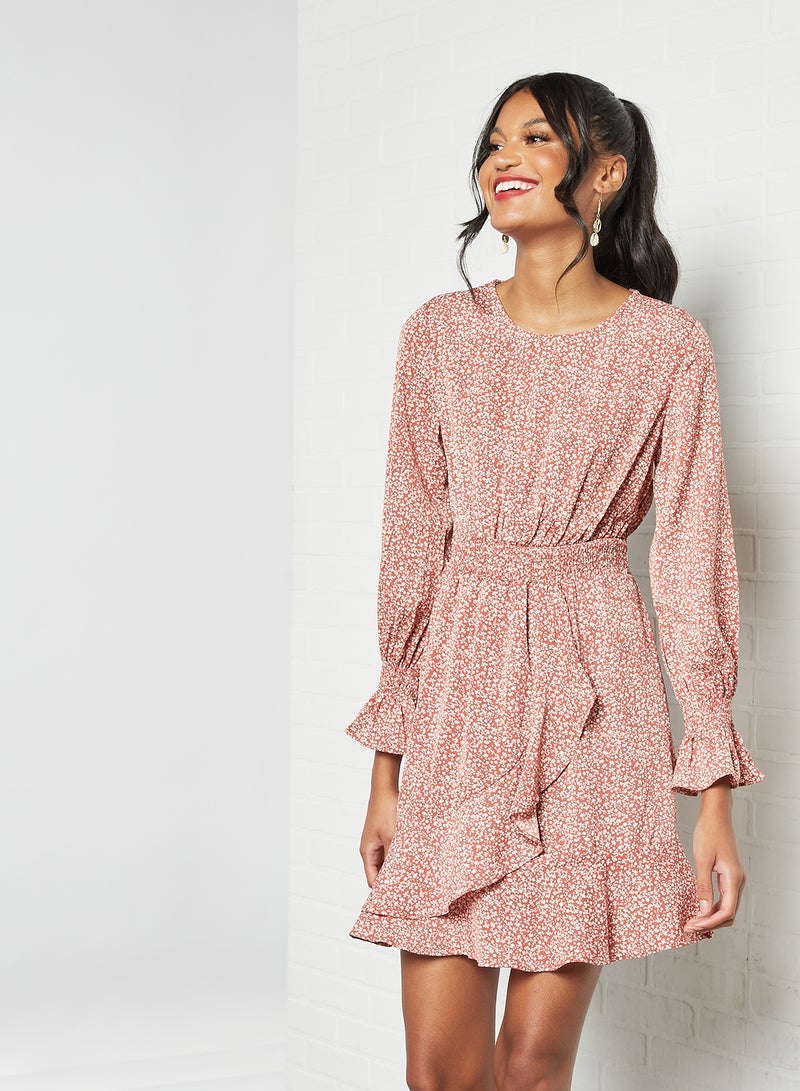 LABEL RAIL - All-Over Print Mini Dress Red - Image 1