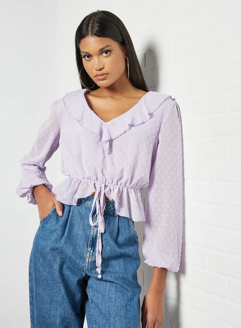 LABEL RAIL Ruffled Plumeti Top