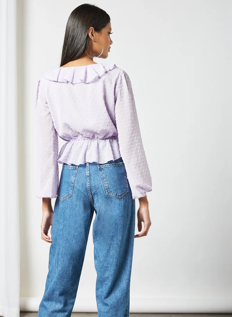 LABEL RAIL Ruffled Plumeti Top