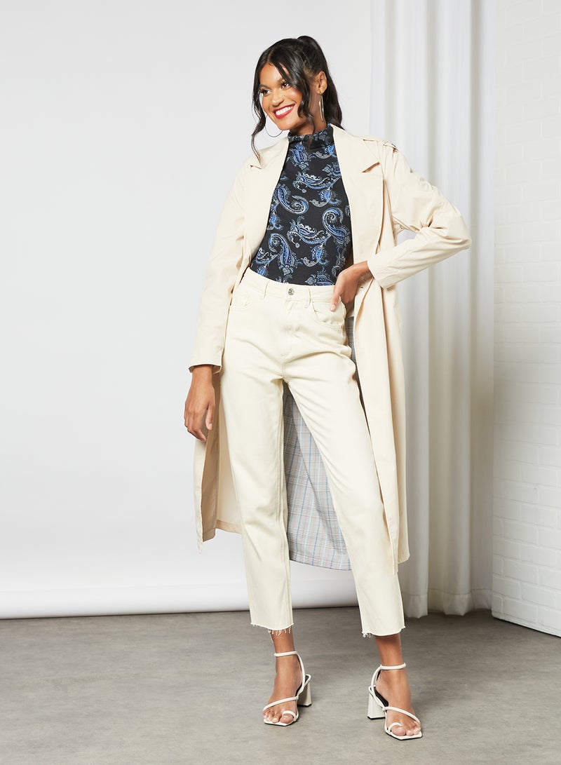 Pimkie Straight Fit Cropped Jeans Ecru  - Image 2