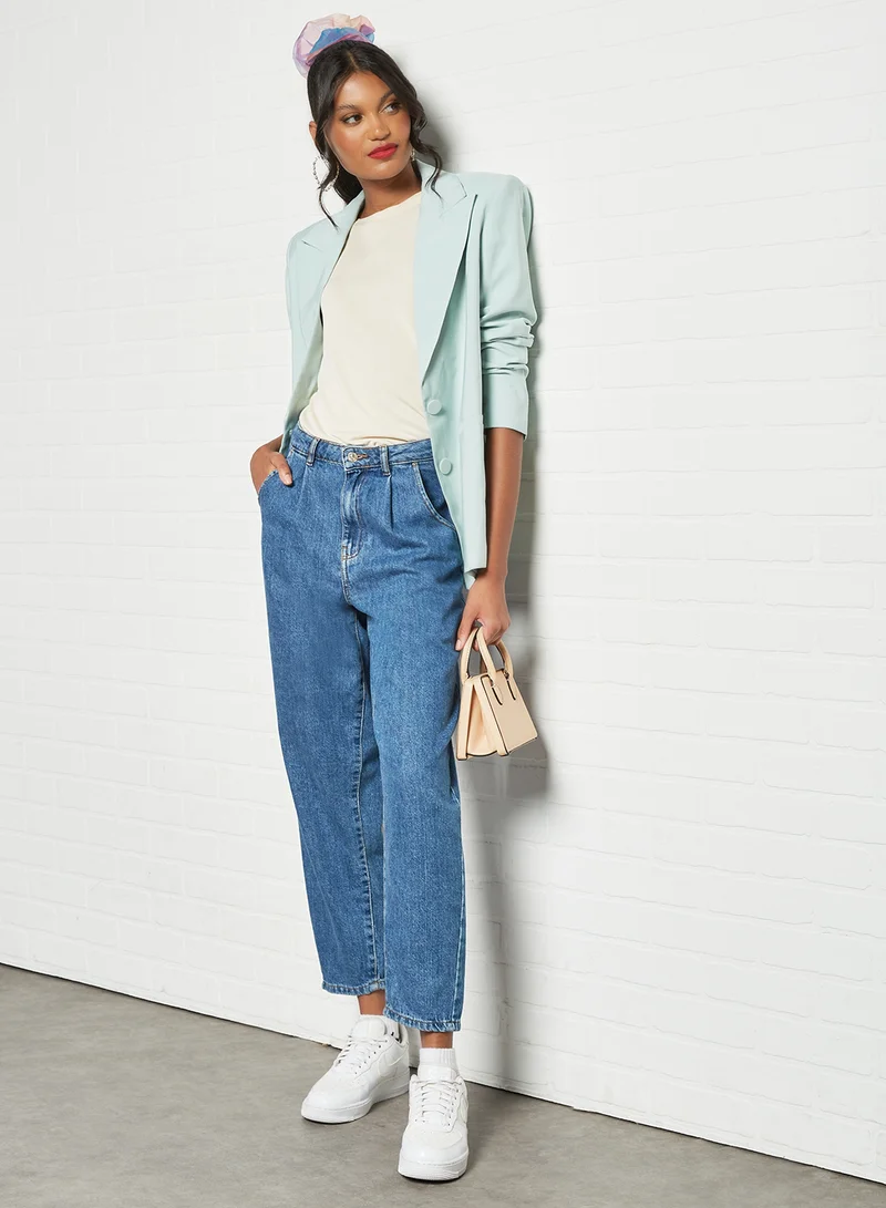 Pimkie Padded Shoulder Top Off-White