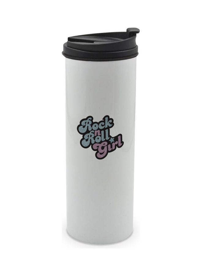LIT Rock n Roll Girl Printed Tumbler With Lid Multicolour 400ml  - Image 1
