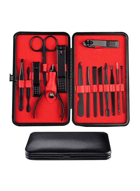 15 In 1 Professional Nail Clipper Manicure Set Black