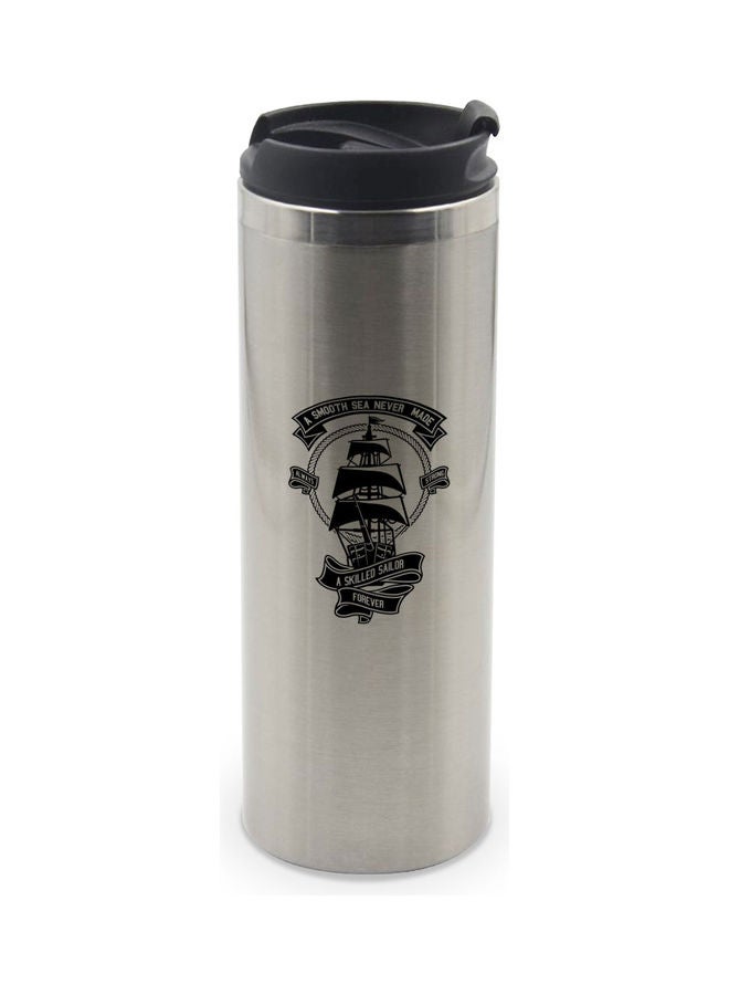 LIT Double Wall Tumbler with Easy Click Lock Silver/Black  - Image 1