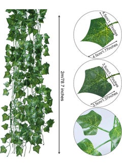 LINGWEI 12 Strands Creeper lvy Leaf Plants Green 220x14x3cm  - Image 2