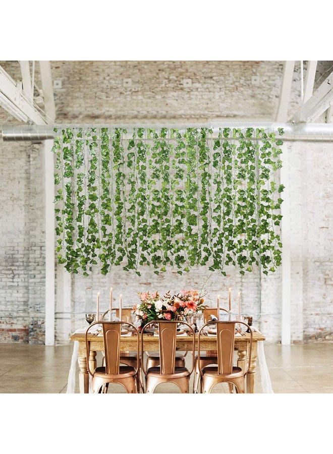 LINGWEI 12 Strands Creeper lvy Leaf Plants Green 220x14x3cm  - Image 3