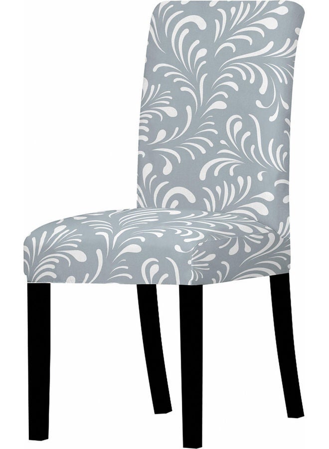 1-Piece Stretchable Anti Dust Chair Cover Grey/White 42x35x35cm