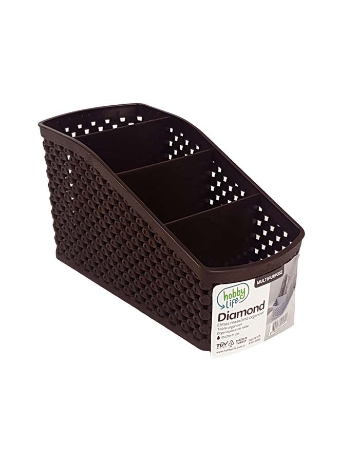 Hobby Life Diamond Design 4-Compartments Organizer Chocolate 10x20x11cm  - Image 1