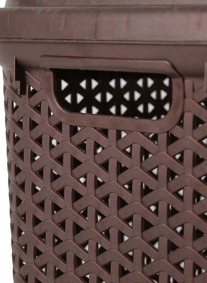 Hobby Life - Rattan Storage Basket With Lid Chocolate 30Liters - Image 1