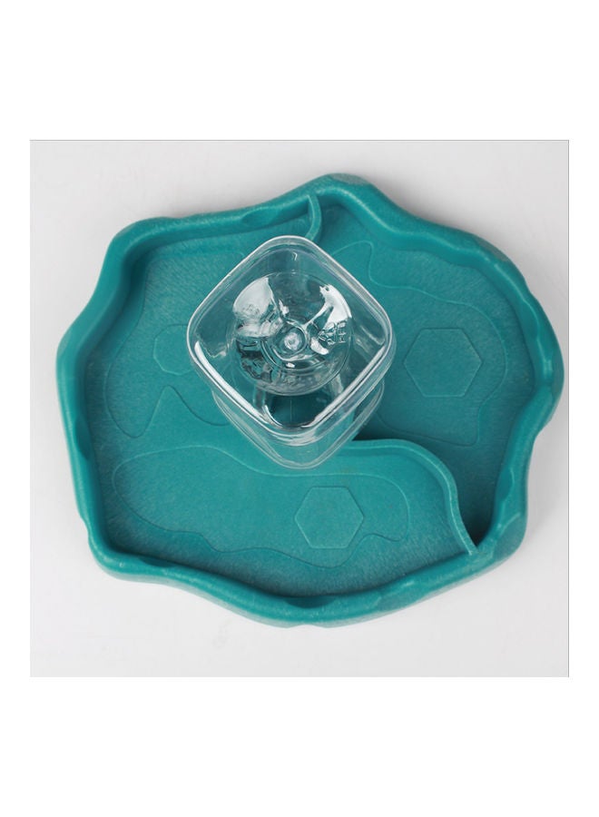 وعاء طعام وماء للسلاحف المائية مع تغذية تلقائية للزواحف أزرق 19.5سم - Image 1