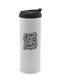 LIT Death Before Dishonor Printed Double Wall Tumbler With Lid Multicolour 400ml  - Image 1