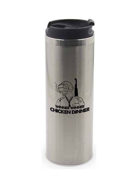 PUBG Design Double Wall Tumbler With Lid Multicolour 400ml