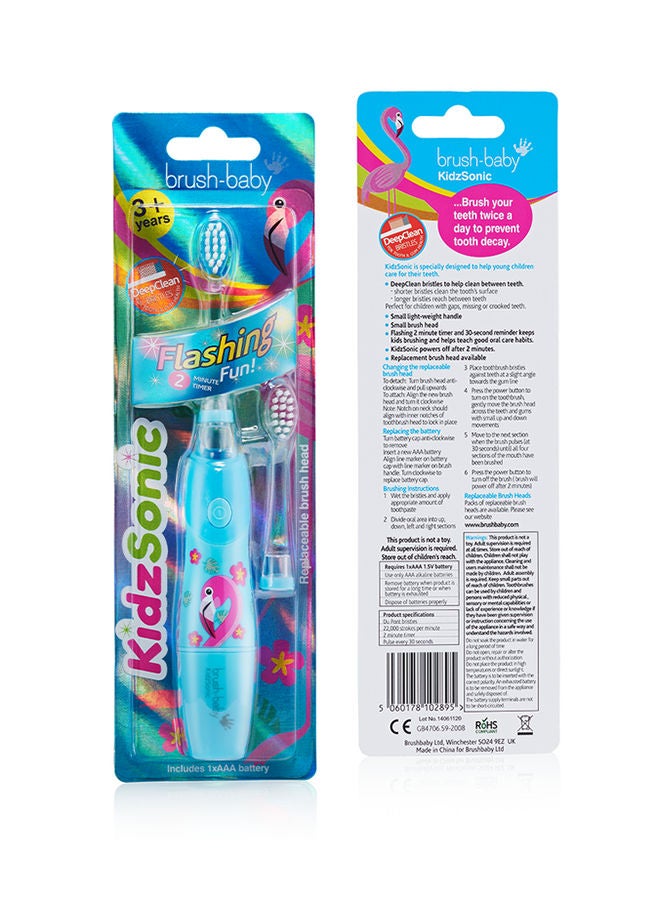 brush-baby - New Kidzsonic Flamingo Electric Toothbrush 3+ - Image 1