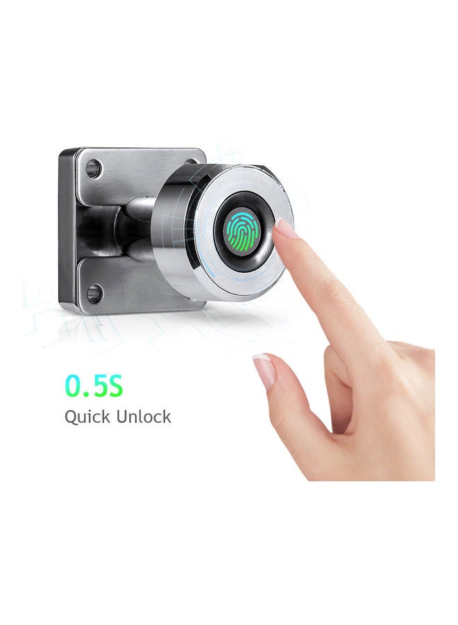 Smart Fingerprint Cabinet Lock Silver  - Image 4