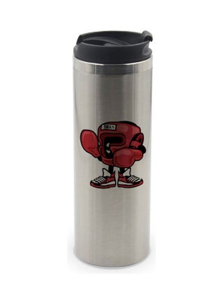 Kanji Boxing Printed Tumbler With Lid Silver/Black/Red - v1629205918/N50180391A_1