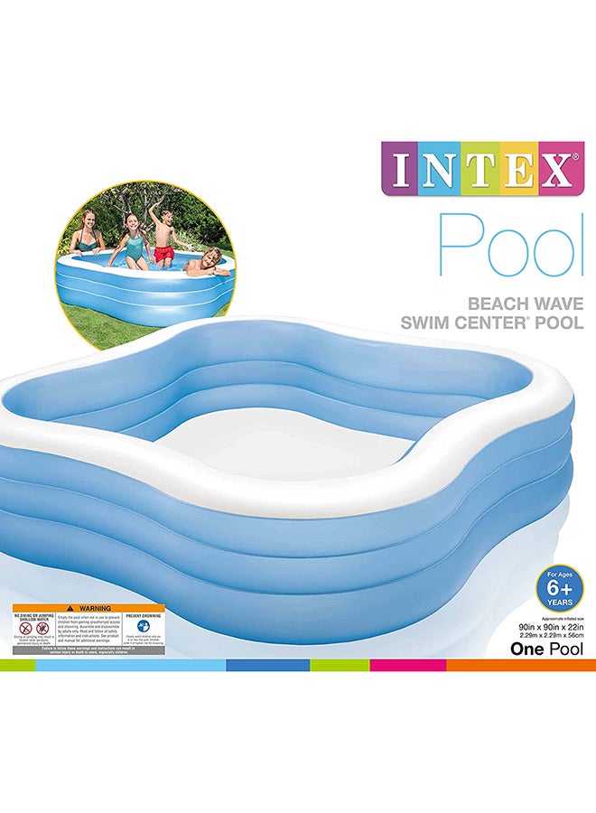 INTEX Inflatable Portable Lightweight Non-Toxic Beach Wave Swim Center Pool For Kids 229x229x56cm - Image 4