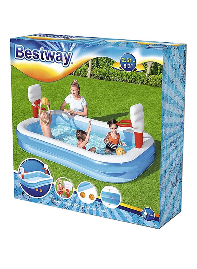 Bestway - Inflatable Outdoor Basketball Pool For Kids Age 3+ 2.51x1.68 x1.02meter - Image 1