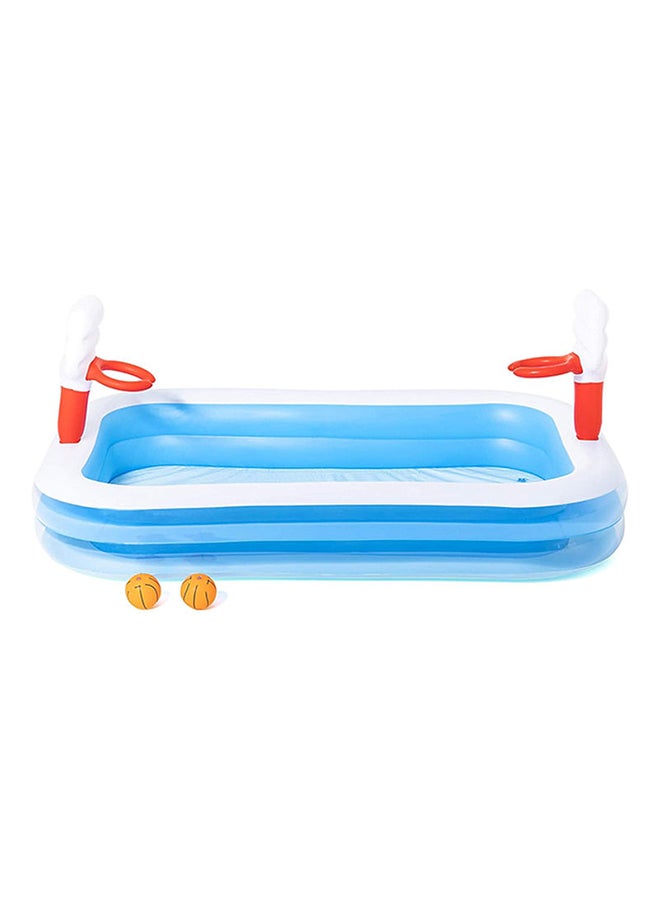 Bestway Inflatable Outdoor Basketball Pool For Kids Age 3+ 2.51x1.68 x1.02meter  - Image 1