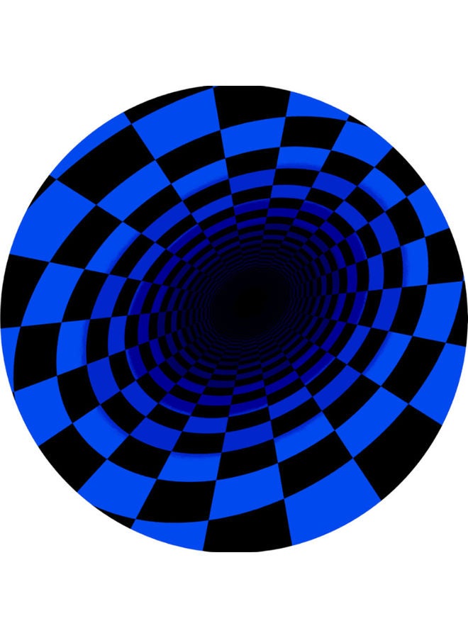 Geometric Circular Carpet Floor Mat Blue/Black 30x5x30cm 