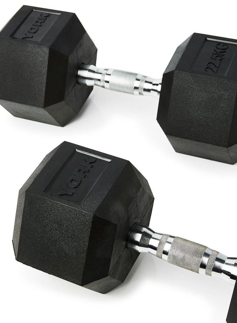 YORK Hex Dumbbell 22kg - Image 4