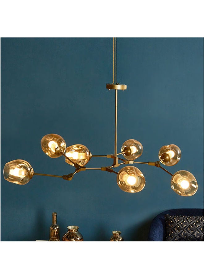 Metal Hanging Lamp 7 Bulbs Gold 55X128cm - Image 1