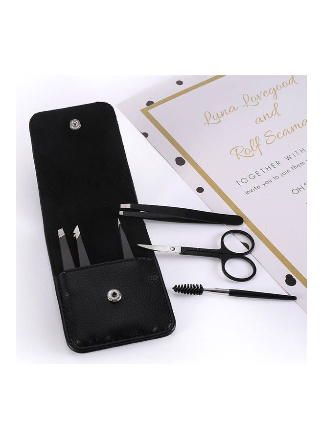 6-Piece Eyebrow Tweezer Set Black - Image 4