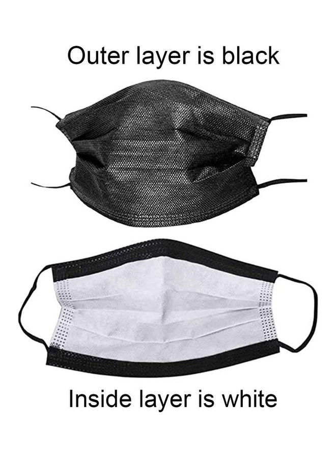 Wecolor 100-Piece Disposable Face Mask Black - Image 2