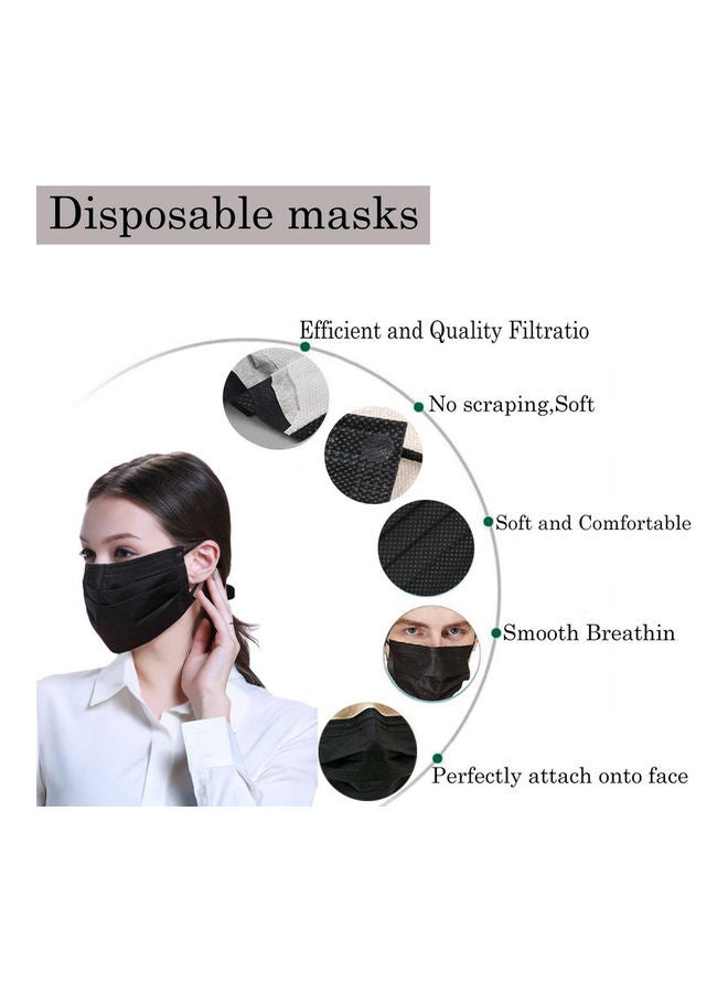 Wecolor 100-Piece Disposable Face Mask Black - Image 3