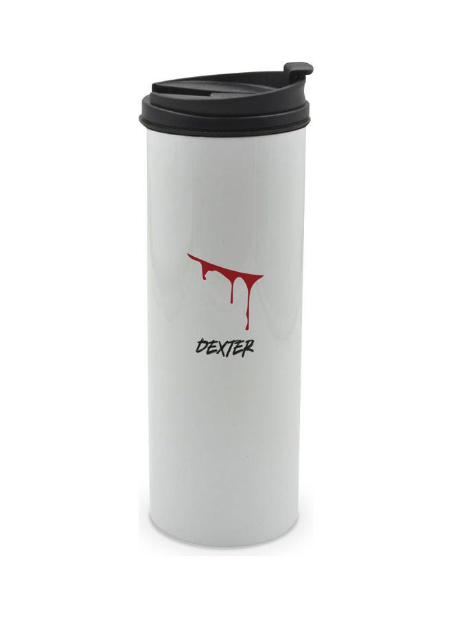 LIT Dexter Fan Art Printed Tumbler With Lid Multicolour 400ml - Image 1