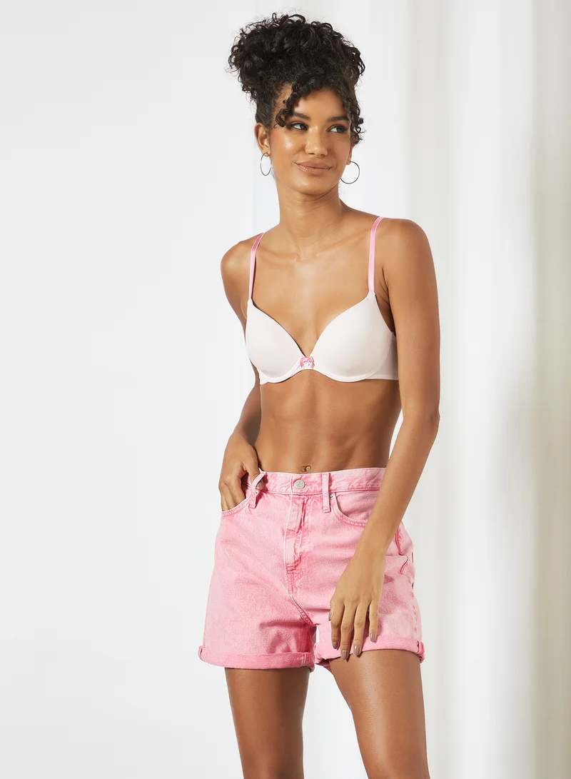 hunkemoller Plunge Neck Padded Bralette Pink