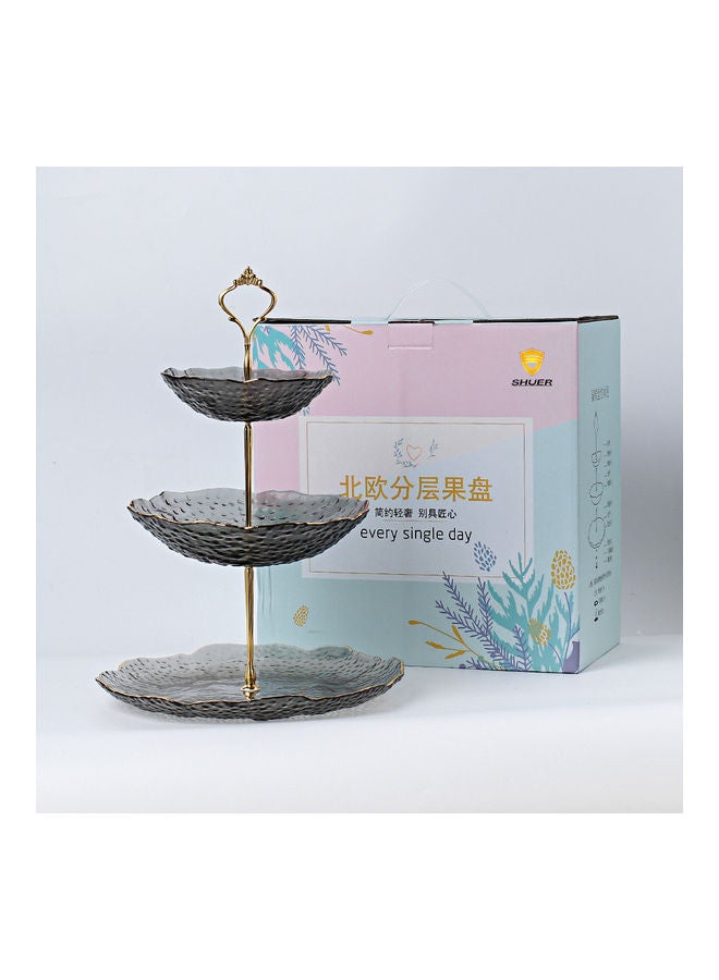 Shuer Three Layer Cake Stand Grey 18.5x18.5x36cm  - Image 1
