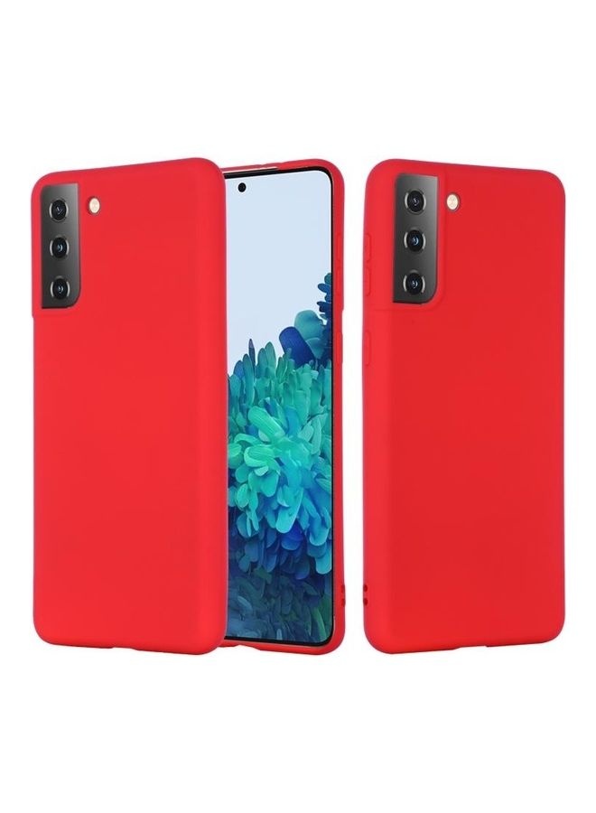 بي جي إم Pure Color Liquid Silicone Shockproof Full Coverage Protective Case Cover For Samsung Galaxy S21 5G Red - Image 1