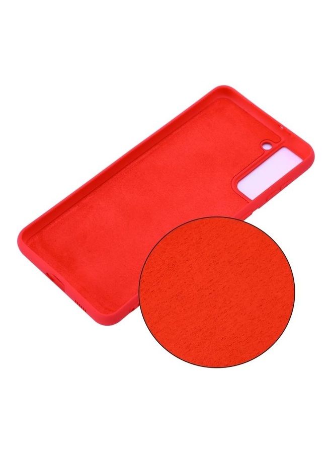بي جي إم Pure Color Liquid Silicone Shockproof Full Coverage Protective Case Cover For Samsung Galaxy S21 5G Red - Image 3