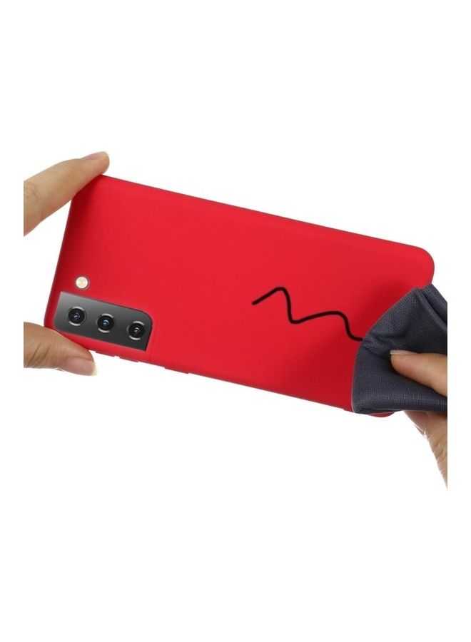 بي جي إم Pure Color Liquid Silicone Shockproof Full Coverage Protective Case Cover For Samsung Galaxy S21 5G Red - Image 4
