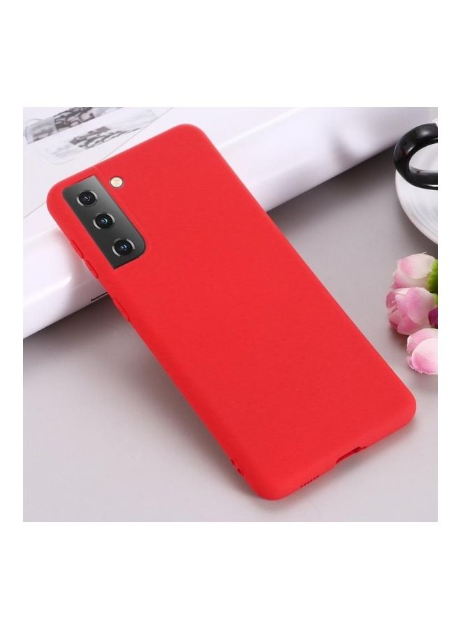 بي جي إم Pure Color Liquid Silicone Shockproof Full Coverage Protective Case Cover For Samsung Galaxy S21 5G Red - Image 5