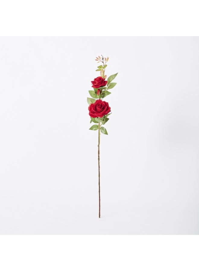 Home Box 3-Heads Velvet Rose Stem Red/Green - Image 2