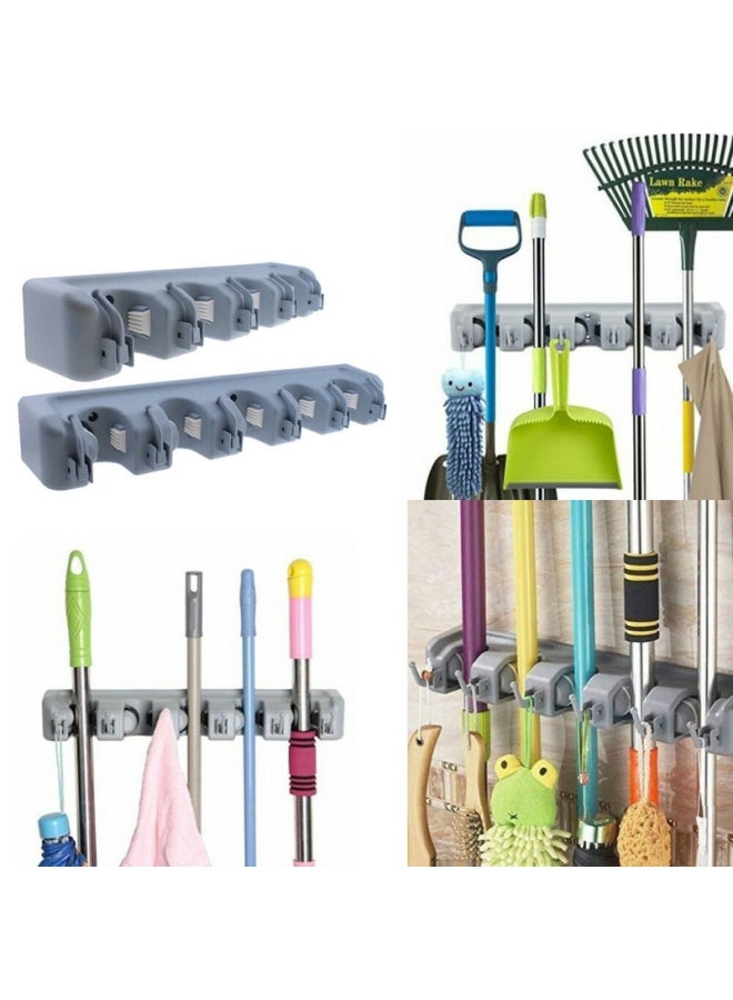 ALMUFARREJ Wall Mounted Mop And Broom Holder Multicolour 33x8.1x6cm  - Image 2