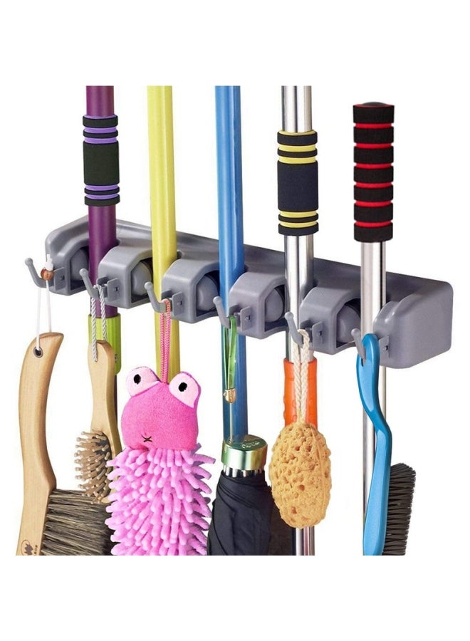 ALMUFARREJ Wall Mounted Mop And Broom Holder Multicolour 33x8.1x6cm  - Image 1