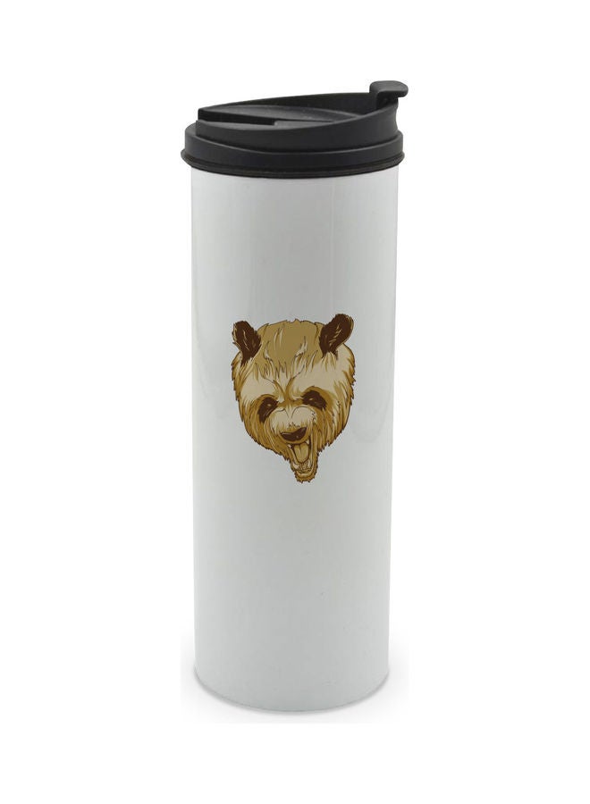 LIT Panda Head Printed Double Wall Tumbler With Lid Multicolour 400ml - Image 1