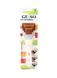 Set Of 3 Wide Soft Brushes White