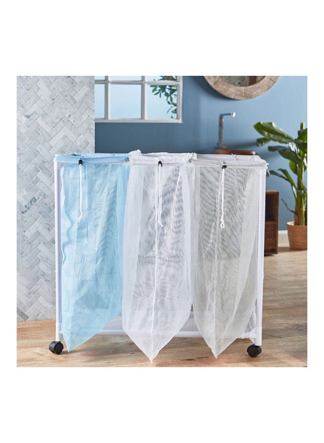 Laundry Sorter 3 Bags On Wheels Multicolour 72X38X78cm - Image 1