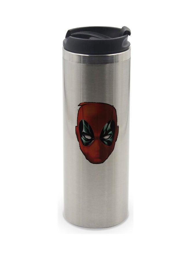LIT Dead Pool Mask Printed Tumbler With Lid Multi Color 400ml - Image 1