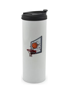 LIT Basket Ball Dunk Printed Double Wall Tumbler With Lid Multicolour 400ml  - Image 1