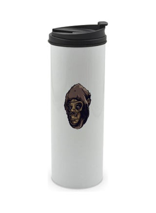Sad Monkey Printed Double Wall Tumbler With Lid Multicolour 400ml - v1629207554/N50182788A_1