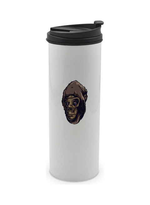 Sad Monkey Printed Double Wall Tumbler With Lid Multicolour 400ml